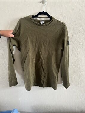 Olive Green Long Sleeve Crewneck Shirt